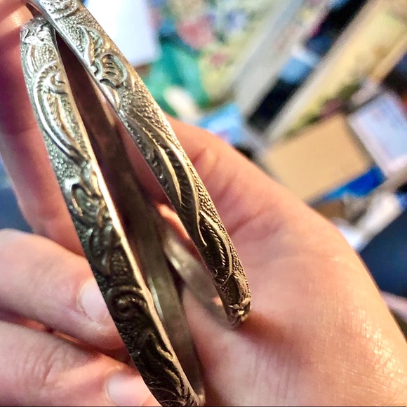 Vintage Silver Engraved Bracelets - Picture 3 of 9